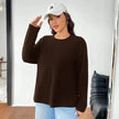 Women's Solid Color Loose Round Neck Top