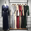 Women's Solid Color Middle Eastern Arab  Long Dress