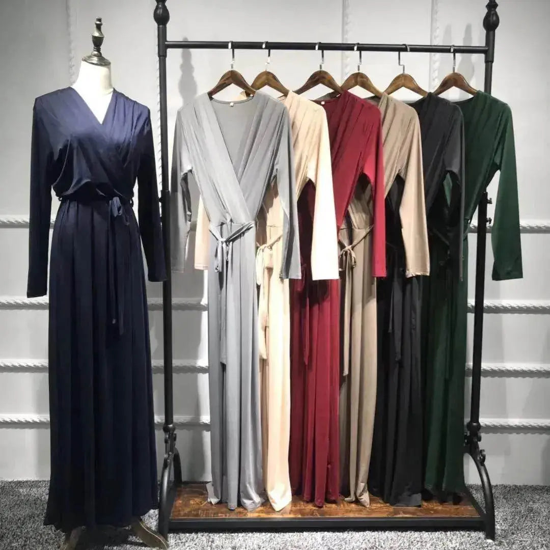 Women's Solid Color Middle Eastern Arab  Long Dress