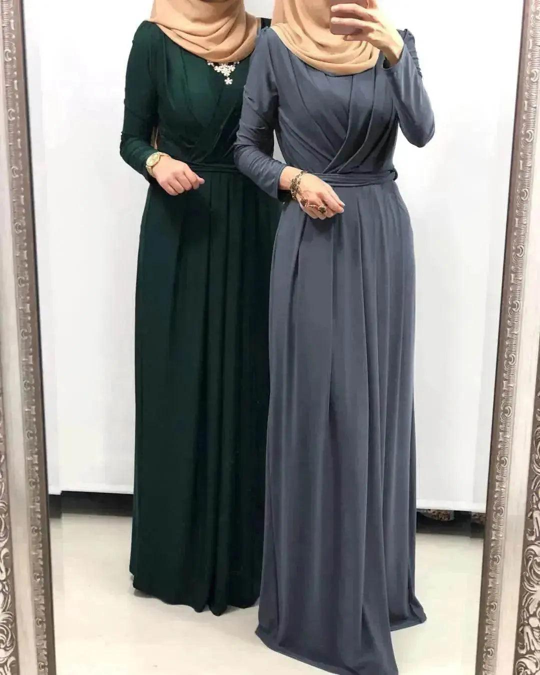 Women's Solid Color Middle Eastern Arab  Long Dress