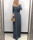 Women's Solid Color Middle Eastern Arab  Long Dress