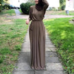 Women's Solid Color Middle Eastern Arab  Long Dress