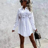Women's Solid Color Shirt Collar Dress