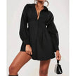 Women's Solid Color Shirt Collar Dress