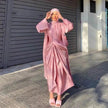 Women's Solid Color Two-piece Arab  Suit