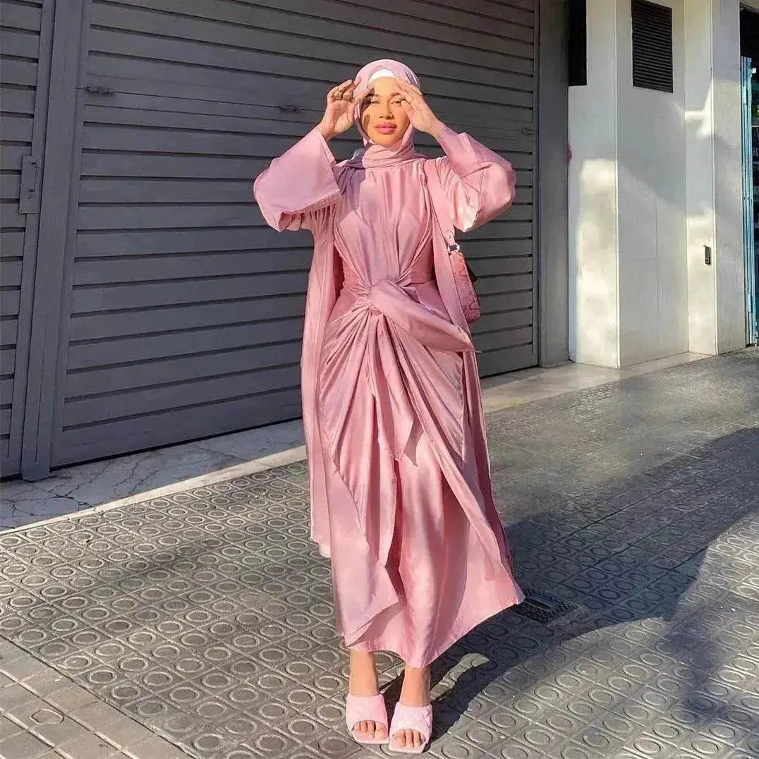 Women's Solid Color Two-piece Arab  Suit