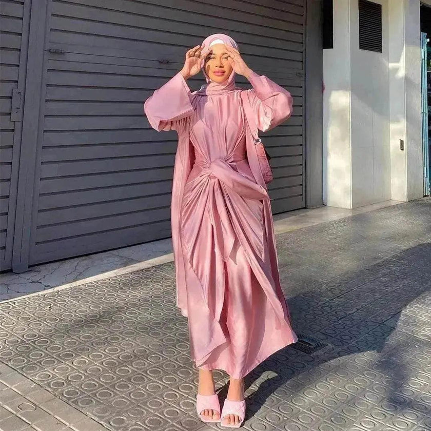 Women's Solid Color Two-piece Arab  Suit