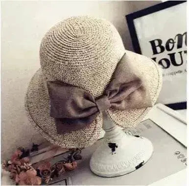 Women's Stylish Big Bow Split Summer Beach Sunshade Hat