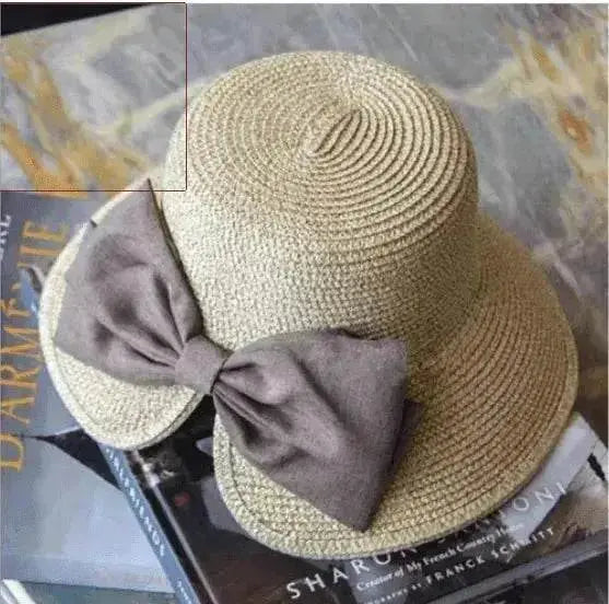 Women's Stylish Big Bow Split Summer Beach Sunshade Hat