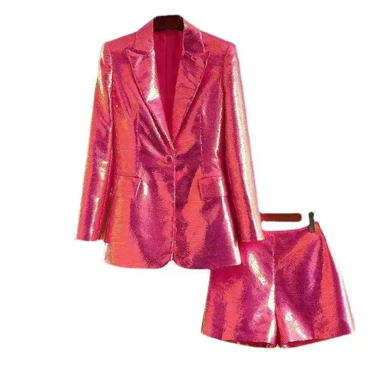 Women's Suit Coat Shorts and Blazer Fashion Suit Two-piece Suit