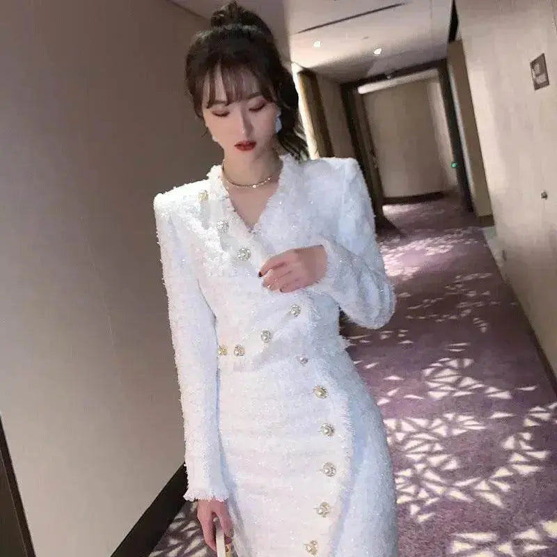 Women's Suit Western Style Small Look Tall Suit Burr Tweed Blazer and Skirt Two-piece Set