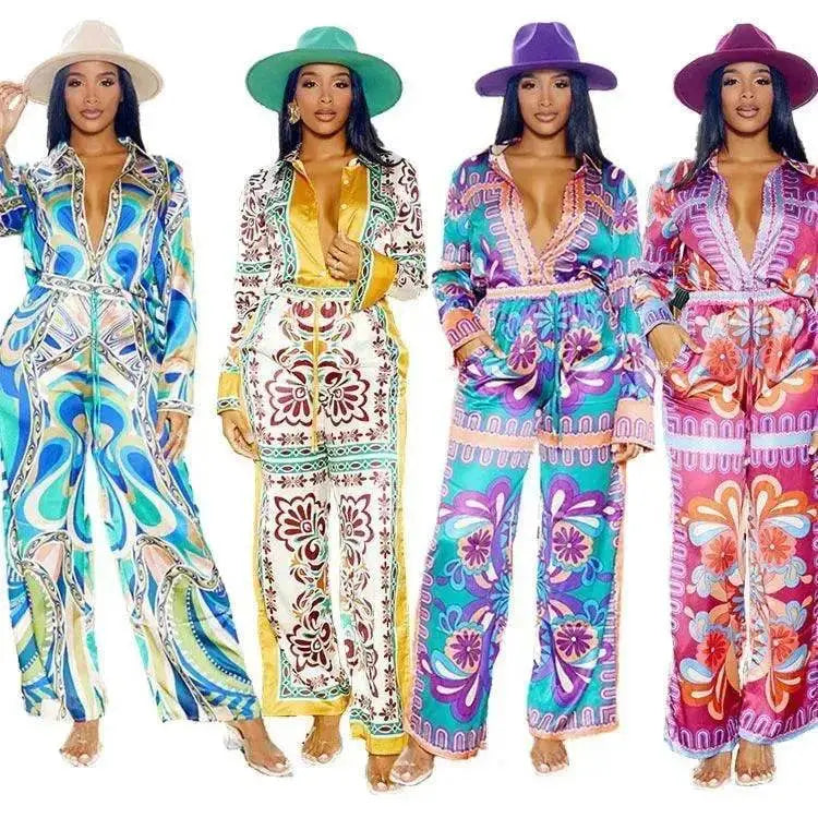 Women's Two-Piece suit Summer Set with Fashion Prints