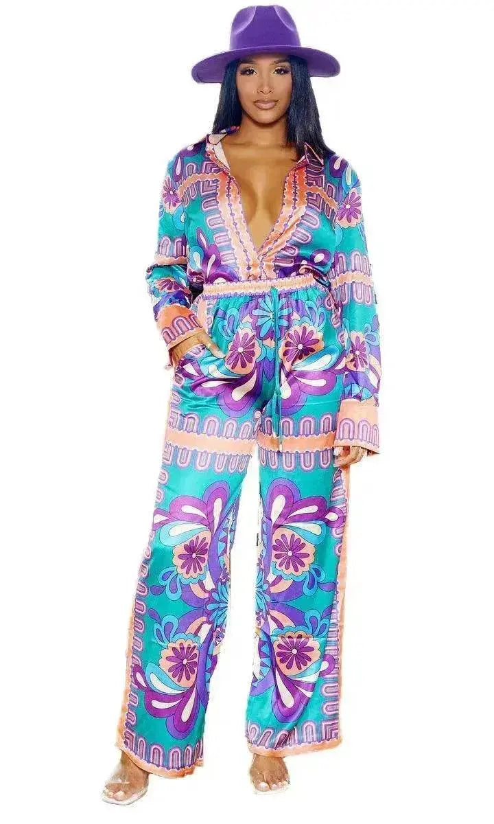 Women's Two-Piece suit Summer Set with Fashion Prints
