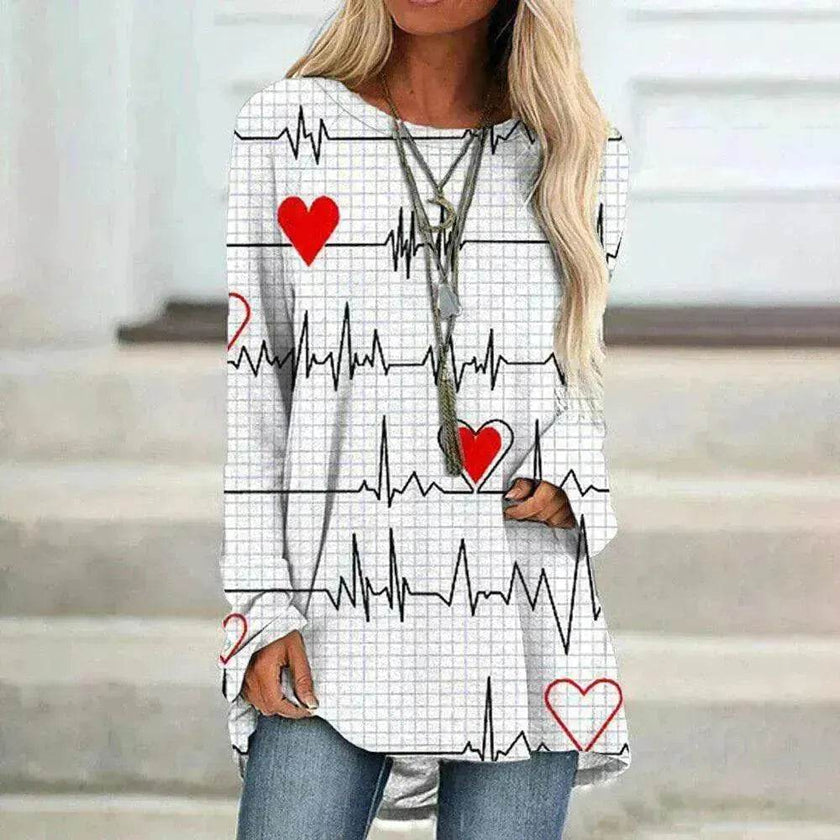 Women's Valentine's Day Love Print Long Sleeve shirt