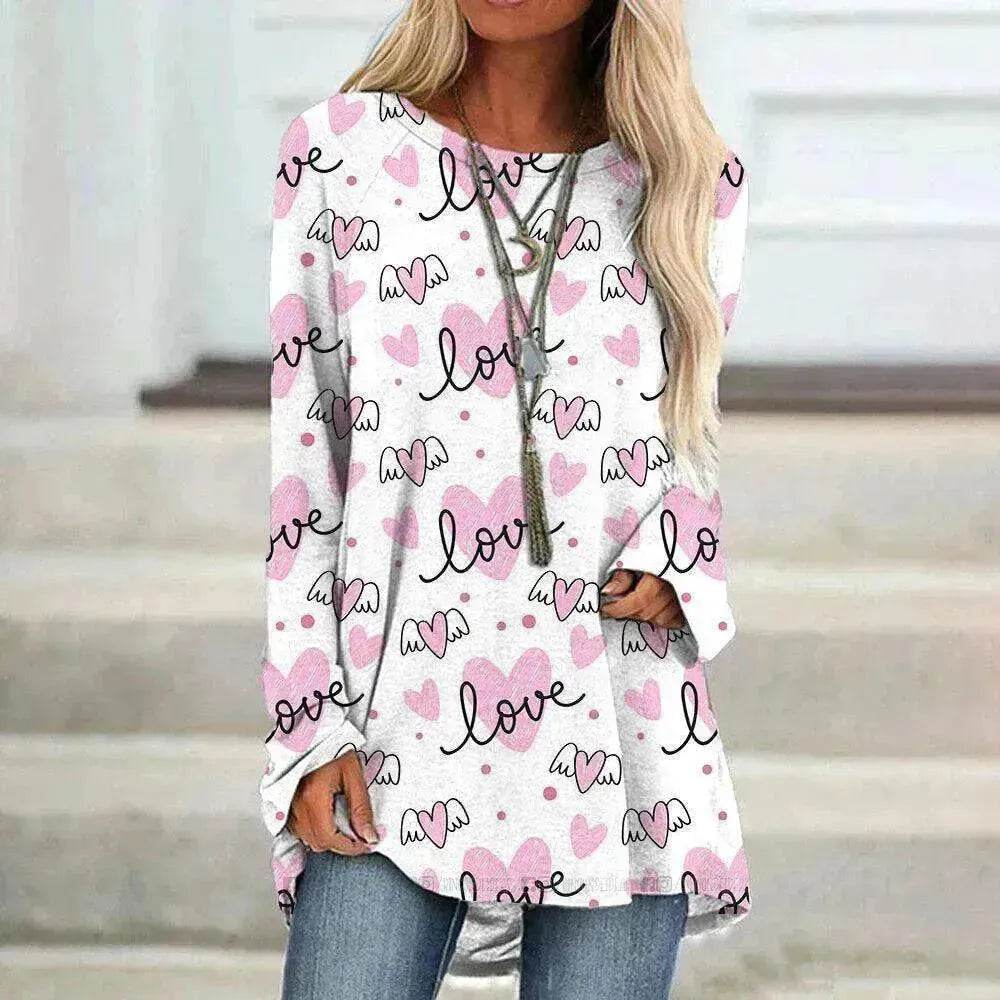 Women's Valentine's Day Love Print Long Sleeve shirt