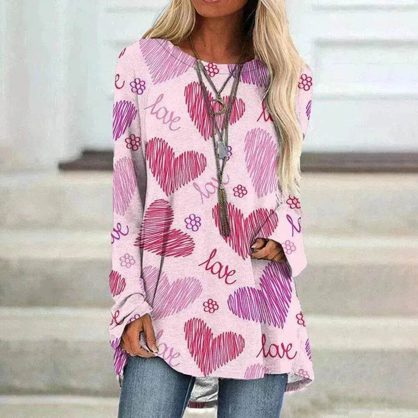 Women's Valentine's Day Love Print Long Sleeve shirt