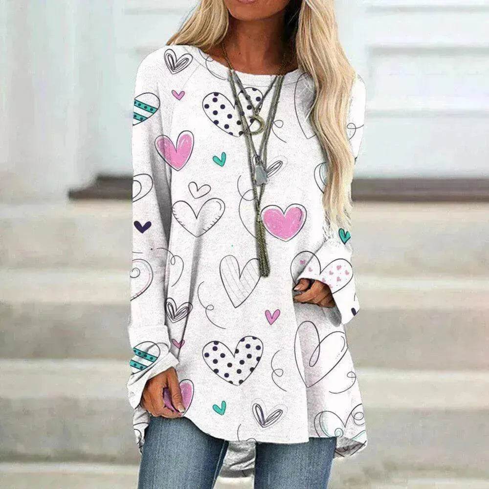 Women's Valentine's Day Love Print Long Sleeve shirt