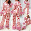 Women's Valentine's Day Sweet Loving Heart Printed Casual Suit Pajamas