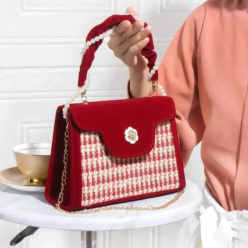 Women's Wedding Bag Bridal Bag High-grade Women's Elegant Red Niche Red Small Bag Portable 2025 New