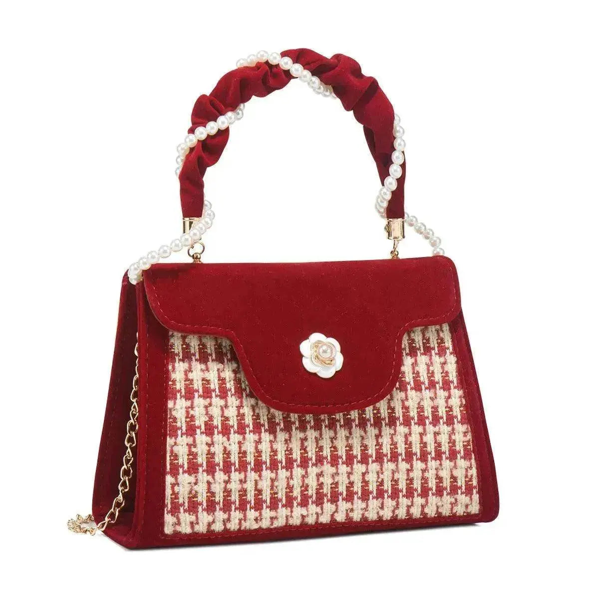 Women's Wedding Bag Bridal Bag High-grade Women's Elegant Red Niche Red Small Bag Portable 2025 New