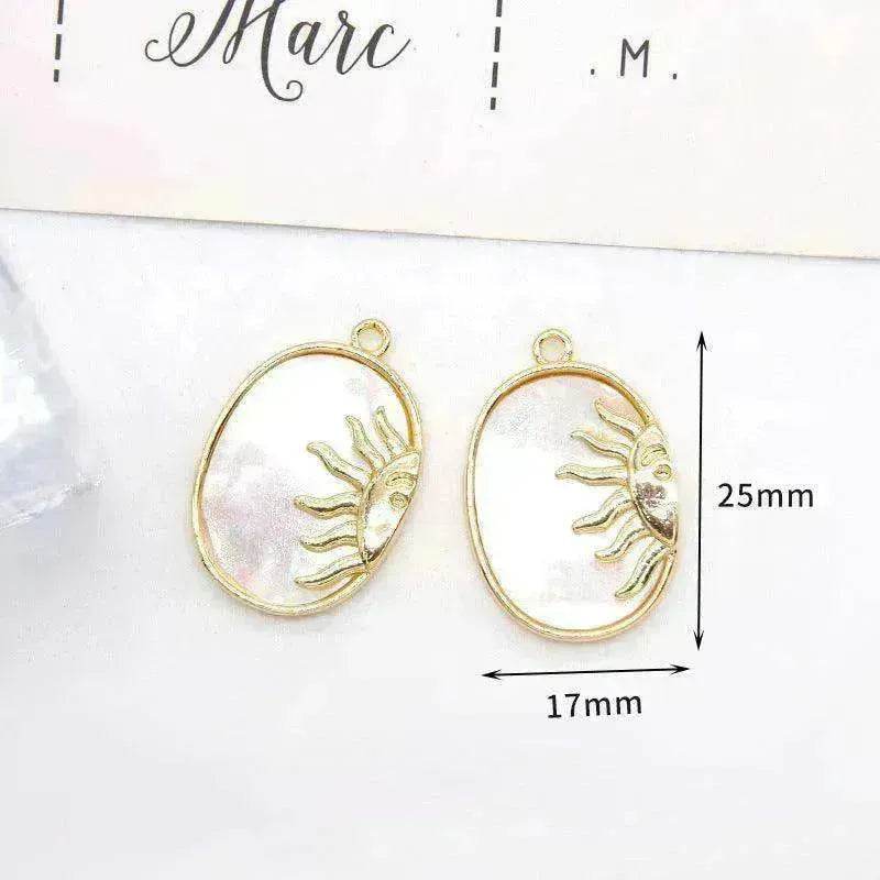 Women's White Shell Pendant Ear Rings