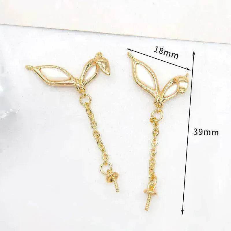 Women's White Shell Pendant Ear Rings