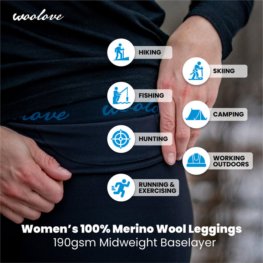 Women's Merino Wool Leggings — Midweight