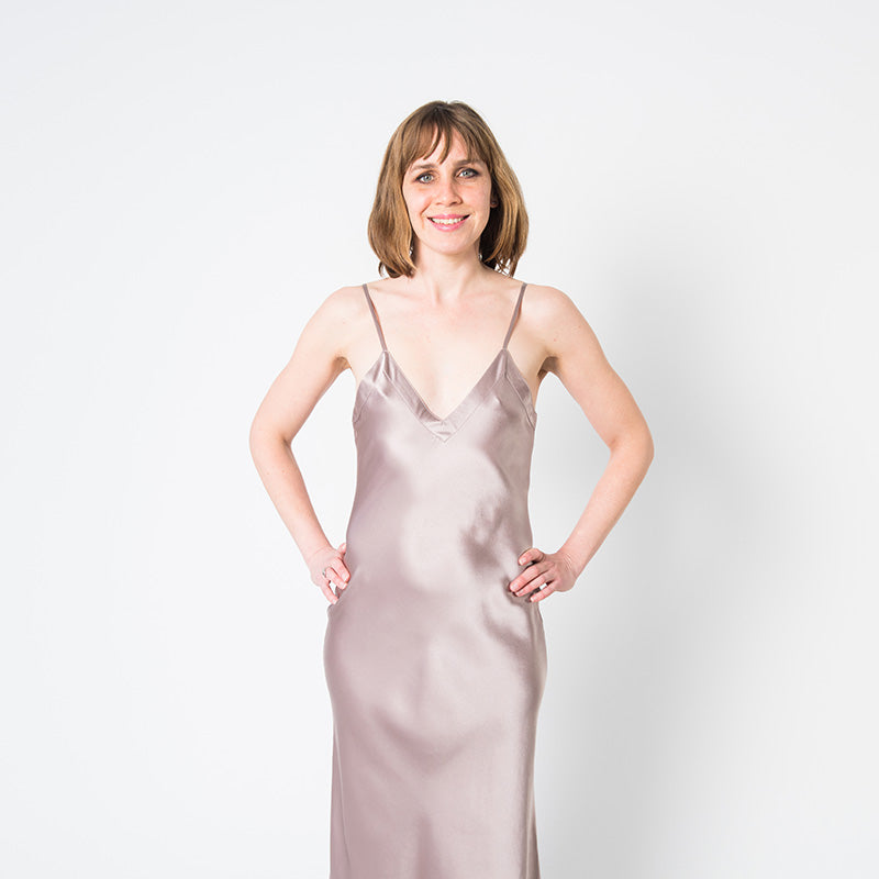 Women's Mulberry Silk Nightgown Taupe
