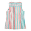 Women's [L] Kohala Stripe 1/4 Zip Linen Sleeveless Blouse | Tommy Bahama