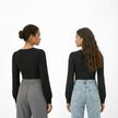 Women's [M] Flowy Sleeve V Neck Bodysuit | Halara