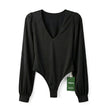 Women's [M] Flowy Sleeve V Neck Bodysuit | Halara