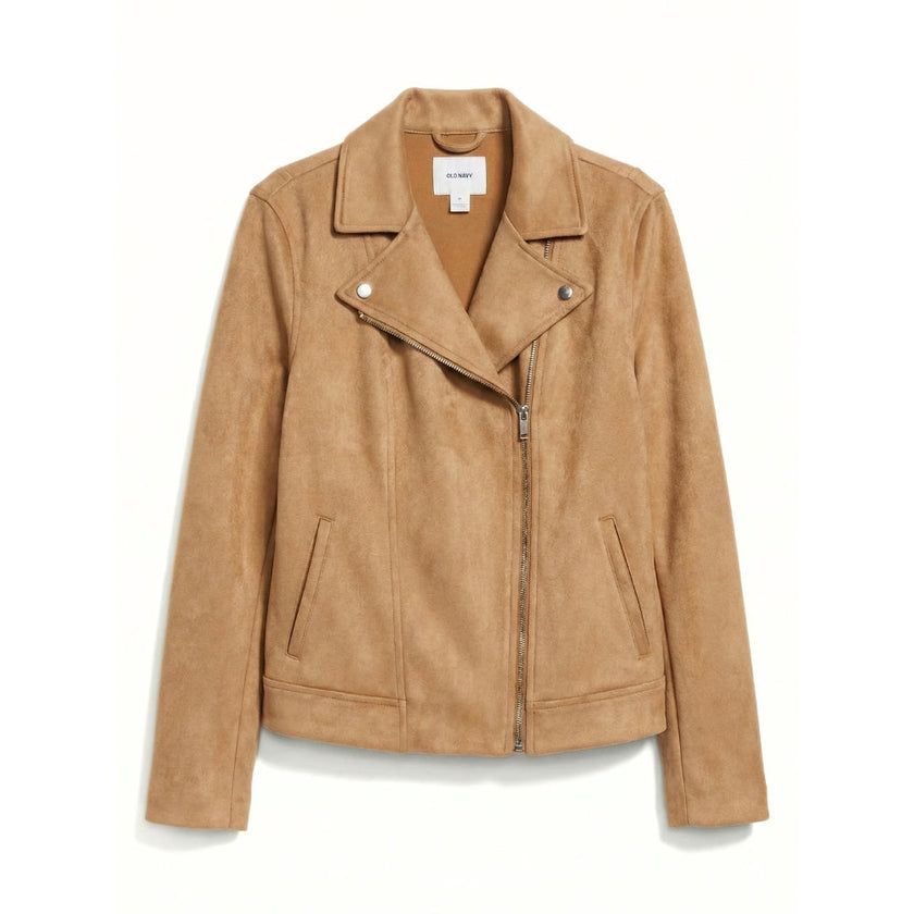 Women's [M] Sueded-Knit Moto Jacket | Old Navy