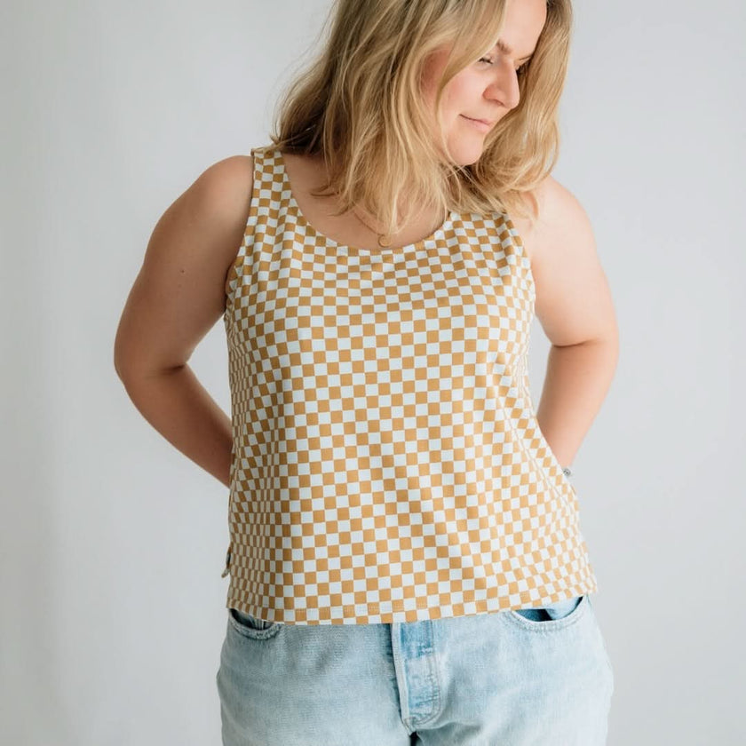 Ladies' Bamboo Cropped Tank | Classic Blue