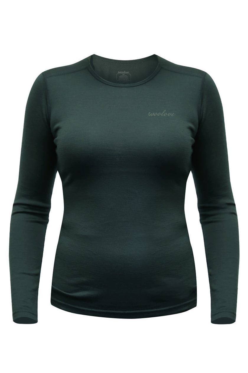 Women's Merino Wool Long Sleeve Crew Neck — Midweight