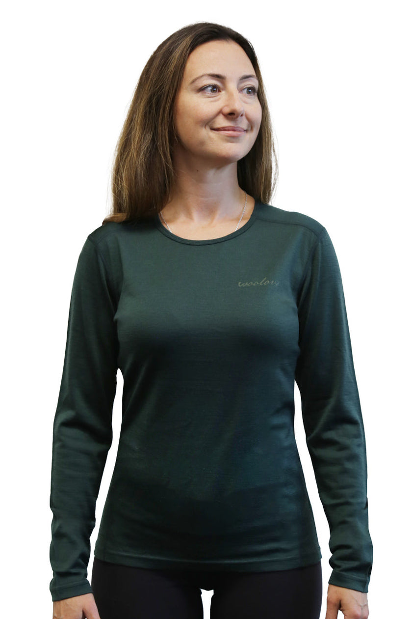 Women's Merino Wool Long Sleeve Crew Neck — Midweight
