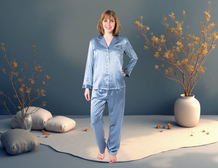Women's  Mulberry Silk Pajama Set Twilight