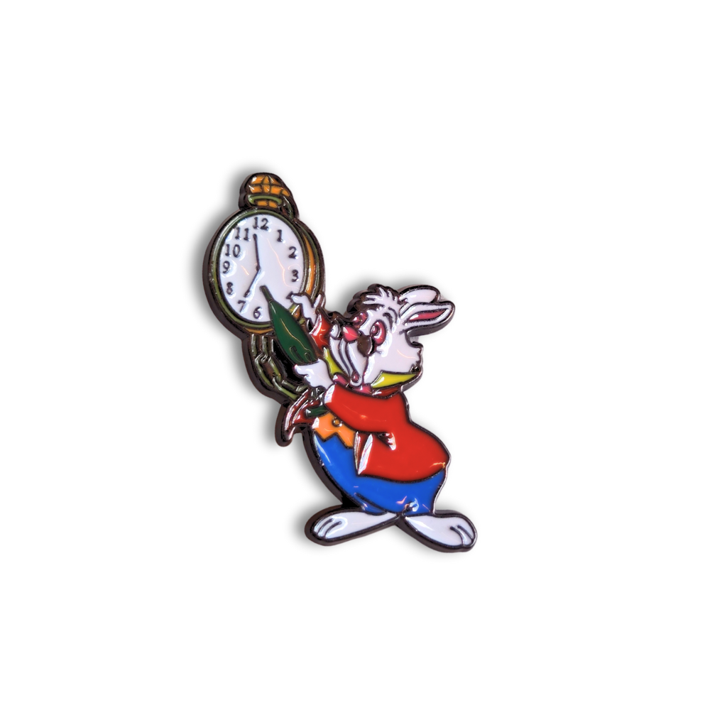 White Rabbit with Pocket Watch (Green) | Collectible Pin