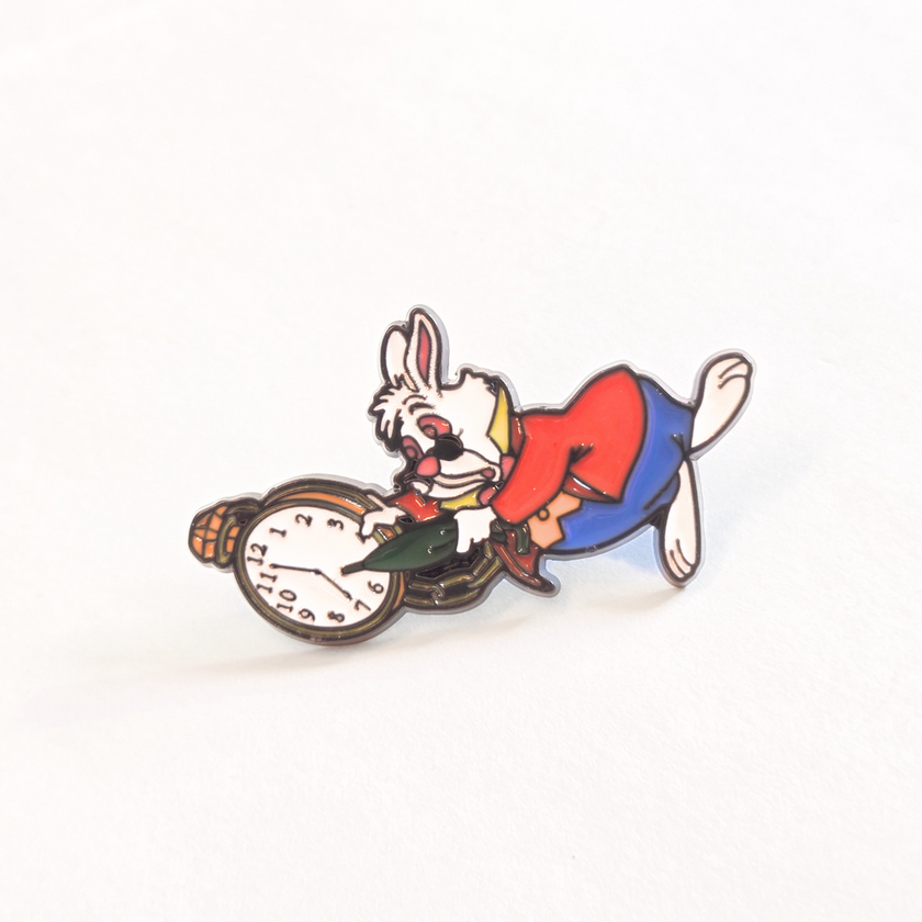 White Rabbit with Pocket Watch (Green) | Collectible Pin