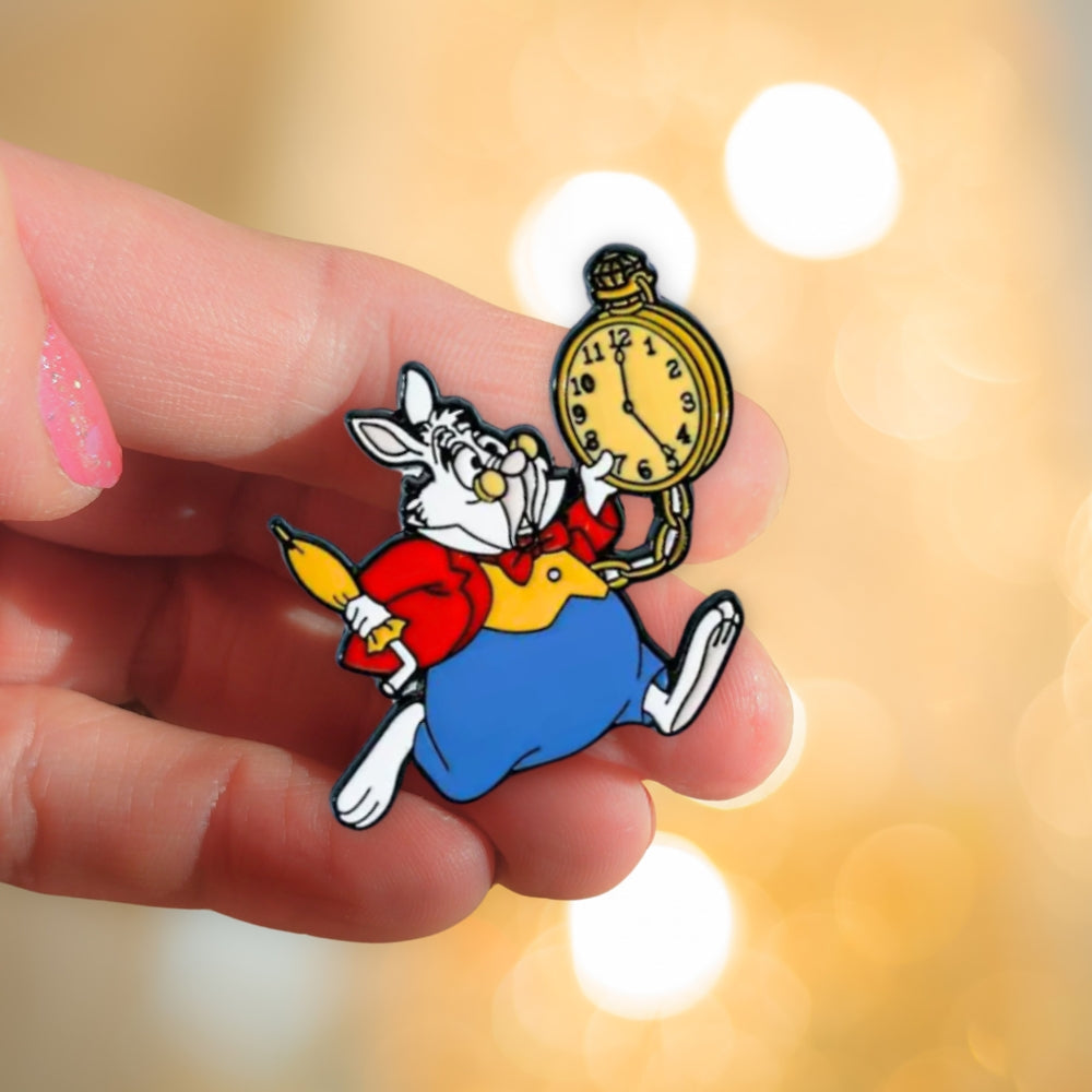 White Rabbit with Pocket Watch (Yellow) | Collectible Pin