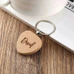 Wooden Engraved Lettering Name Pendant Keychain