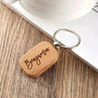 Wooden Engraved Lettering Name Pendant Keychain