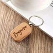 Wooden Engraved Lettering Name Pendant Keychain