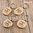 Wooden Engraved Lettering Name Pendant Keychain