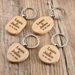 Wooden Engraved Lettering Name Pendant Keychain
