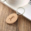 Wooden Engraved Lettering Name Pendant Keychain