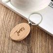 Wooden Engraved Lettering Name Pendant Keychain
