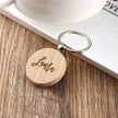 Wooden Engraved Lettering Name Pendant Keychain