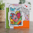Woodware Clear Singles Rainbow Heart 4 in x 6 in Stamp