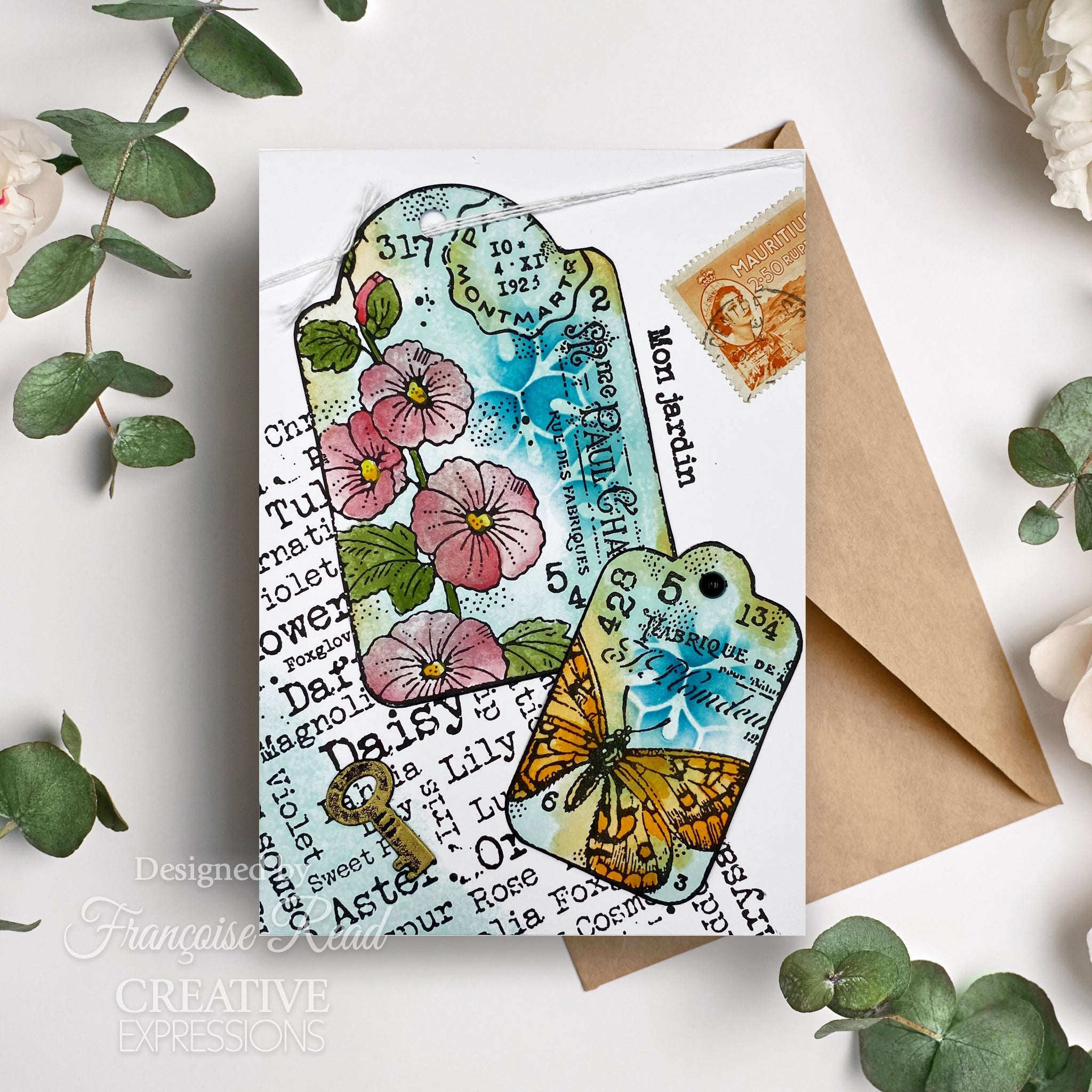 Woodware Clear Singles Flower Names 4 in x 6 in Stamp Set