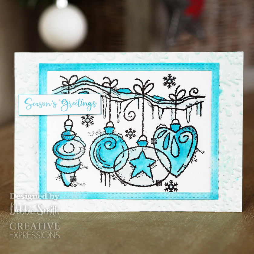 Woodware Clear Singles Frosted Baubles 4 in x 6 in Stamp